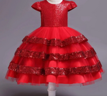 Charger l&#39;image dans la galerie, Knee Length Cap Sleeves Flower Girl Dresses Red