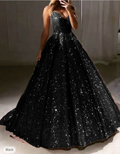 Load image into Gallery viewer, V Neck Prom Dresses Sparkly Sequins Long