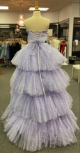 Charger l&#39;image dans la galerie, Sparkly Prom Dresses Hi Low Lavender Strapless