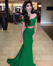 Load image into Gallery viewer, Two Piece Prom Dresses under 100 Off Shoulder