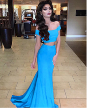 Load image into Gallery viewer, Two Piece Prom Dresses under 100 Off Shoulder