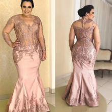 Load image into Gallery viewer, Plus Size Mother of the Bride Dresses with Lace Appliques Sleeves