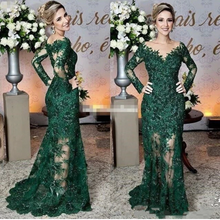 Charger l&#39;image dans la galerie, Dark Green Mother of the Bride Dresses with Lace Appliques