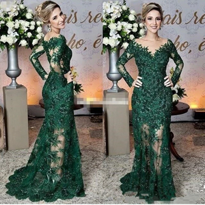 Dark Green Mother of the Bride Dresses with Lace Appliques