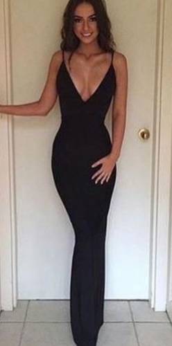 Black Prom Dresses Sheath Backless under 100