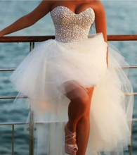 Load image into Gallery viewer, Hi Low Wedding Dresses Bridal Gown with Pearls