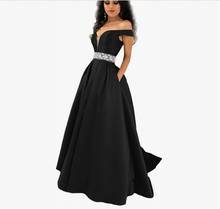 Charger l&#39;image dans la galerie, Off Shoulder Prom Dresses Waist with Beading