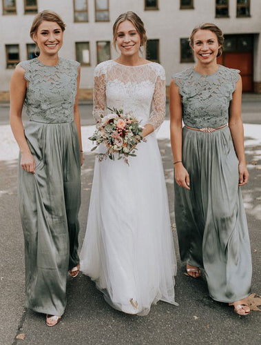 Sage Bridesmaid Dresses Pants with Sash