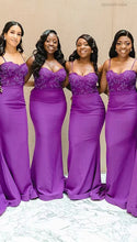 Charger l&#39;image dans la galerie, Bridesmaid Dresses Mermaid Spaghetti Straps with Beading