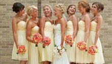 Charger l&#39;image dans la galerie, Countryside Sweetheart Yellow Bridesmaid Dresses under 100