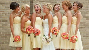 Countryside Sweetheart Yellow Bridesmaid Dresses under 100