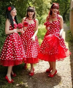 1950s Vintage Bridesmaid Dresses Polka Dots