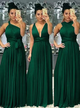 Laden Sie das Bild in den Galerie-Viewer, Green Prom Dresses Convertible Chiffon Floor Length