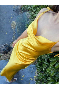 Silk Prom Dresses Spaghetti Straps Ankle Length