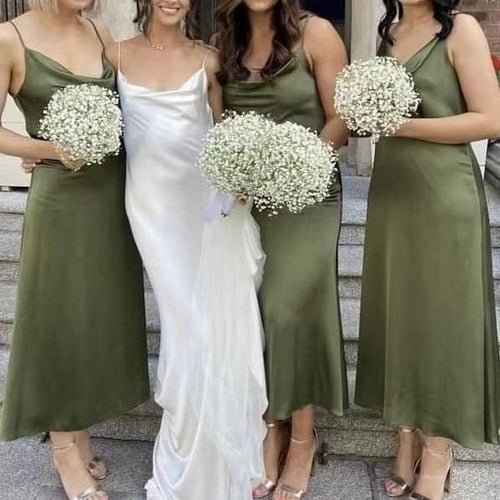 Ankle Length Bridesmaid Dresses Sage