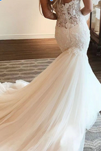Load image into Gallery viewer, Sweetheart Wedding Dresses Bridal Gown Mermaid with Appliques Lace