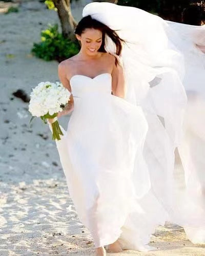 Beach Sweetheart Wedding Dresses Bridal Gown Simple