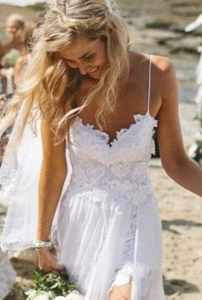 Beach Wedding Dresses Bridal Gown Spaghetti Straps