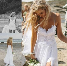 Carica l&#39;immagine nel visualizzatore di Gallery, Beach Wedding Dresses Bridal Gown Spaghetti Straps