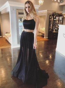 Black Two Piece Long Prom Dresses GH58