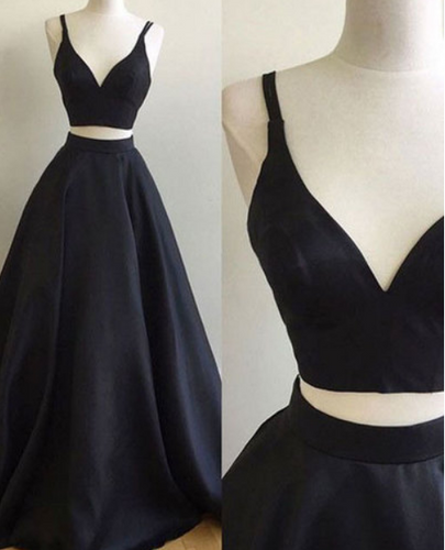 Two Piece Black Prom Dresses for Women Under 100