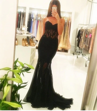 Cargar imagen en el visor de la galería, Black Prom Dresses with Lace