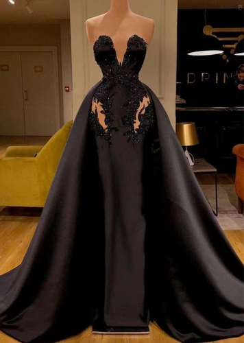 Black Prom Dresses Sweetheart Floor Length