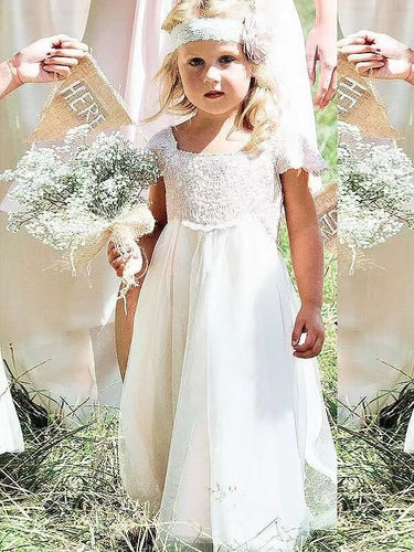 Cap Sleeves Boho Flower Girl Dresses