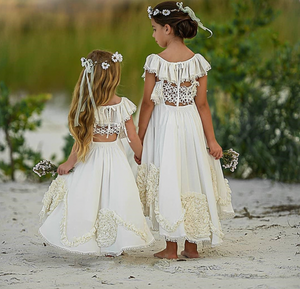 Beach Flower Girl Dresses Square for Wedding