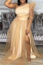 画像をギャラリービューアに読み込む, Single Sleeves Prom Dresses Slit Side