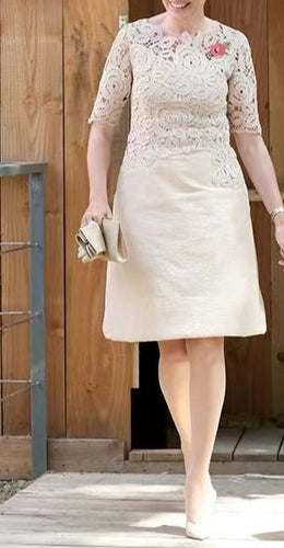 Champagne Mother of the Bride Dresses Knee Length