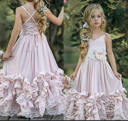 Spaghetti Straps Flower Girl Dresses Floor Length