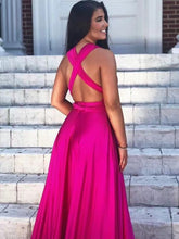 Charger l&#39;image dans la galerie, Fuchsia Prom Dresses Criss Cross Conversible Gown