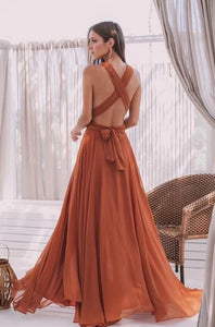 Prom Dresses Orange Long