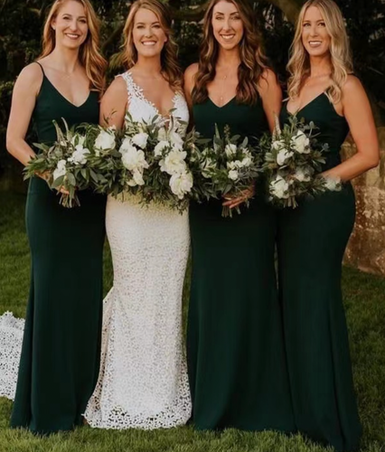 Dark Forest Green Bridesmaid Dresses Sheah