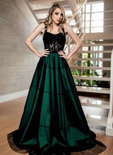 Load image into Gallery viewer, Dark Green Prom Dresses with Lace