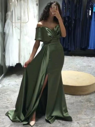 Dark Olive Green Prom Dresses Floor Length