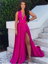 Charger l&#39;image dans la galerie, Fuchsia Prom Dresses Criss Cross Conversible Gown