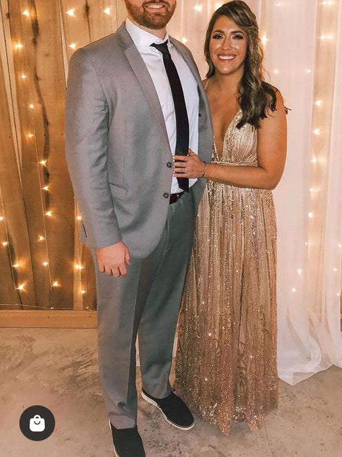 Deep V Neck Prom Dresses Evening Gown