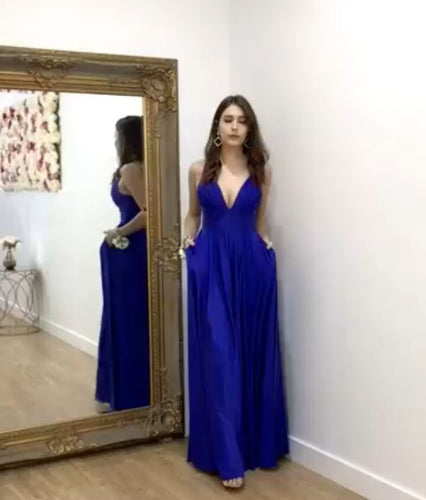 Long Prom Dresses for Women with Pockets