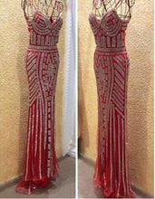 Charger l&#39;image dans la galerie, Mermaid Spaghetti Straps Long Prom Dresses Evening Gowns