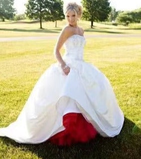 Strapless Wedding Dresses Bridal Gown with Beads