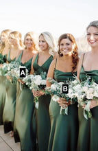 Load image into Gallery viewer, Spaghetti Straps Olive Green Bridesmaid Dresses for Wedding Party