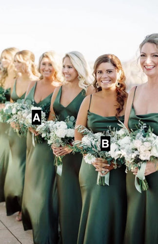 Spaghetti Straps Olive Green Bridesmaid Dresses for Wedding Party