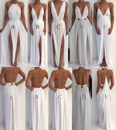 Sexy White 5 Style Long Prom Dresses Under 100