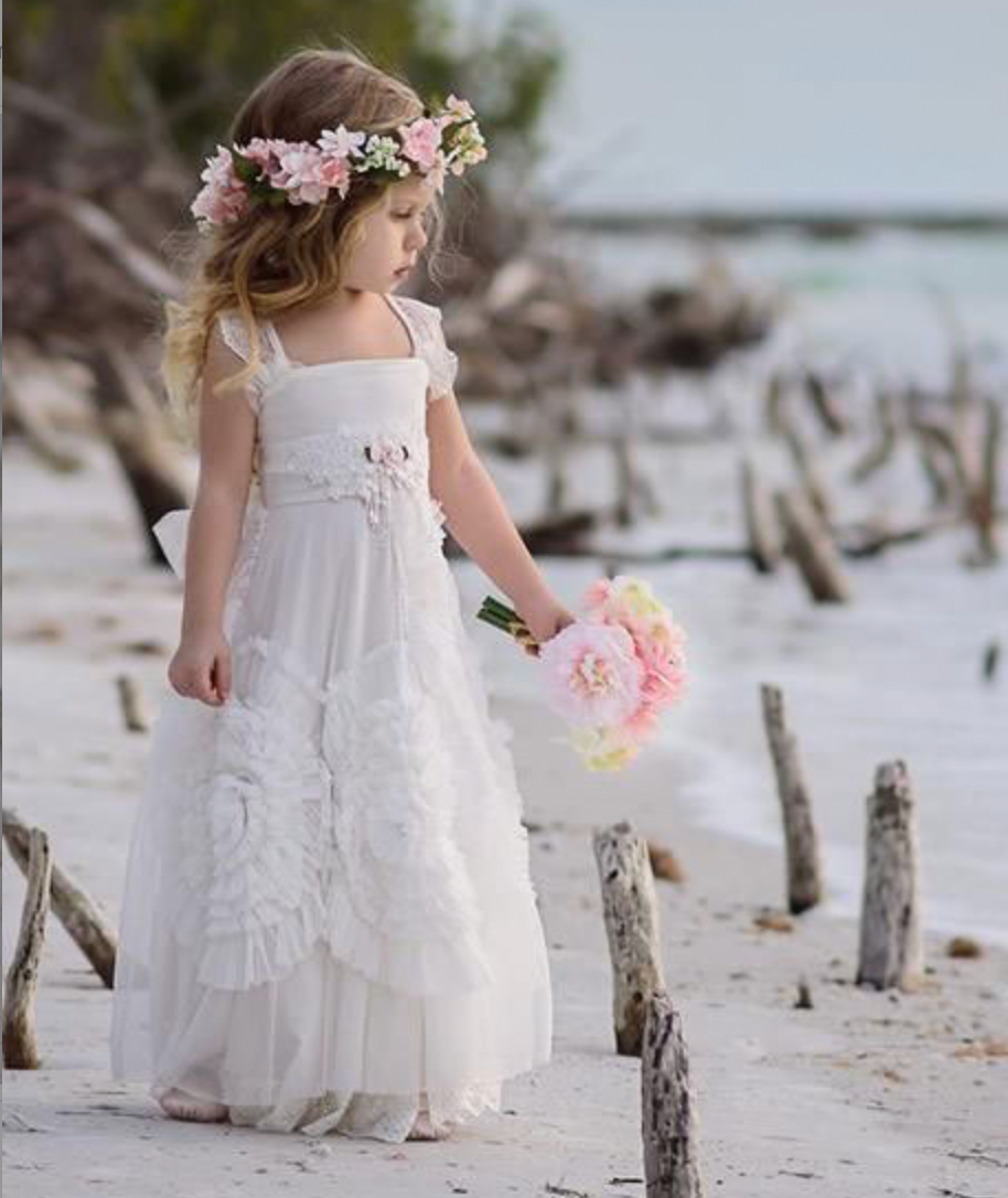 White Flower Girl Dresses Floor Length