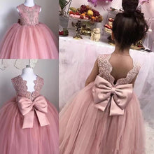 Load image into Gallery viewer, Pink Flower Girl Dresses with Appliqué