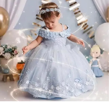 Charger l&#39;image dans la galerie, Cinderella Birthday Party Dresses for Kid Flower Girl Dresses