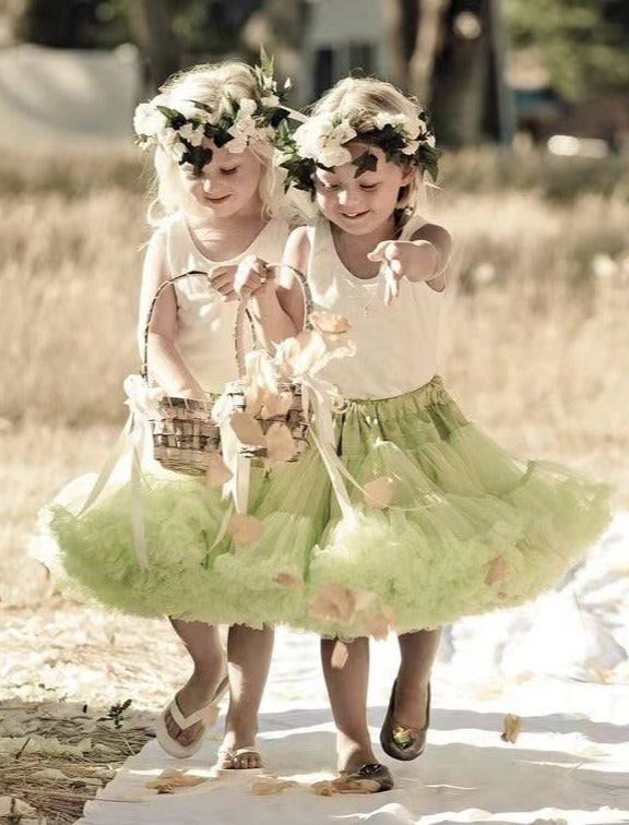 Two Piece Flower Girl Dresses TuTu Skirt