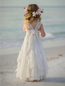 White Flower Girl Dresses Floor Length